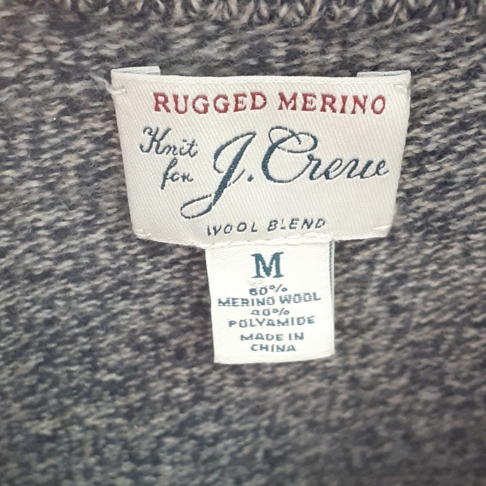 J. Crew Men's Rugged Marled Merino Wool Blend Crew Neck Sweater Size Medium - Picture 5 of 9